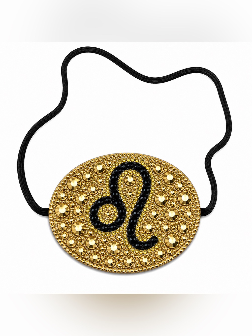 Gold Crystal & Jet Black Leo ♌️ Fancy Custom Eye Patch Left Or Right